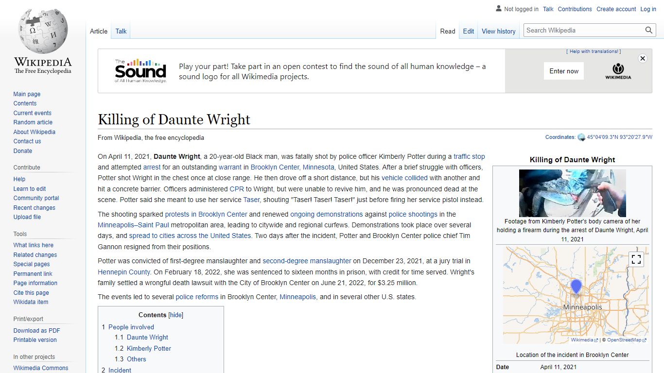 Killing of Daunte Wright - Wikipedia